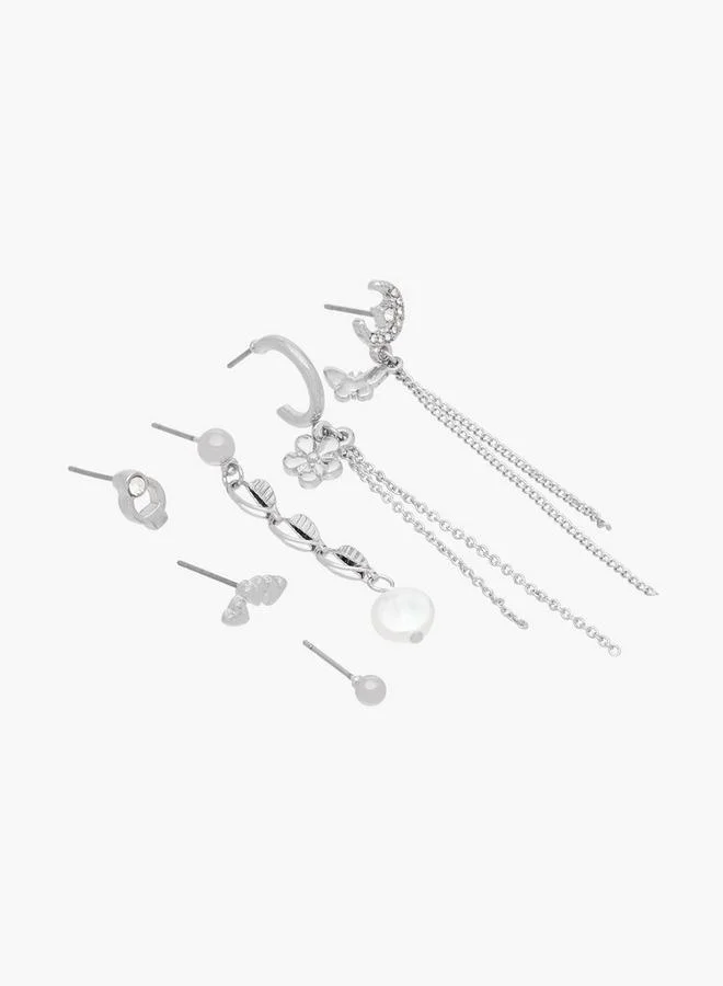 Flora Bella By Shoexpress Assorted Earrings With Pushback Closure - Set Of 6